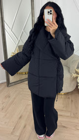 Daphne | Quilted Jacket with Tie Belt