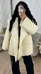 Daphne | Quilted Jacket with Tie Belt