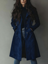 Selena | Trench Coat with Waist Belt and Wide Notched Collar