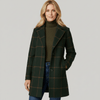 Elena | Women's Plaid Trench Coat with Structured Lapel & Tailored Fit