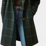 Elena | Women's Plaid Trench Coat with Structured Lapel & Tailored Fit