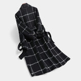 Elena | Women's Plaid Trench Coat with Structured Lapel & Tailored Fit