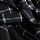 Elena | Women's Plaid Trench Coat with Structured Lapel & Tailored Fit