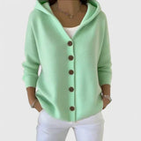 Amanda | Women's Hooded Button-Front Knit Cardigan