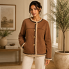 Kendra | Oversized Button-Front Jacket with Sherpa Trim