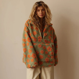 Liana | Floral Zip-Up Jacket with Cozy Oversized Fit