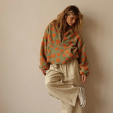 Liana | Floral Zip-Up Jacket with Cozy Oversized Fit