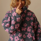 Liana | Floral Zip-Up Jacket with Cozy Oversized Fit