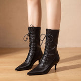Clara | Knee-High Lace-Up Boots with Elegant Heel
