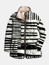 Maren | Black and White Abstract Quilted Jacket