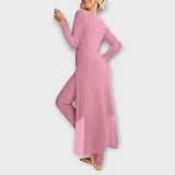 Bella | Casual Knit Dress with Side Slit and Leggings Set