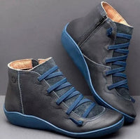Mira | Women’s Lace-Up Leather Ankle Boots with Zipper
