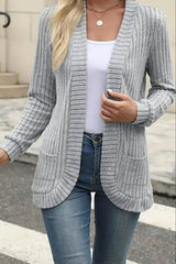 Erika | Cozy Long Cardigan with Open Front and Side Pockets