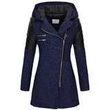 Eloisa | Elegant Hooded Coat with Quilted Sleeve Details