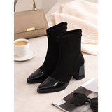 Charlotte | Cap-Toe Chunky Heel Ankle Boots