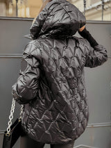 Avery | Women's Quilted Jacket with Hood & Textured Pattern