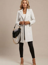 Claudia | Elegant Double-Breasted Longline Coat for Women