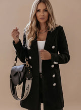 Claudia | Elegant Double-Breasted Longline Coat for Women