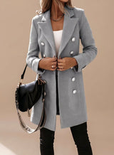 Claudia | Elegant Double-Breasted Longline Coat for Women