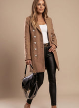 Claudia | Elegant Double-Breasted Longline Coat for Women