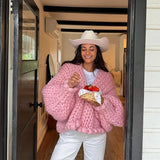 Bella | Chunky Knit V-Neck Cardigan for Women