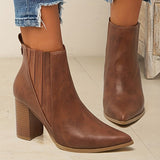 Anya | Women's Pointed-Toe Block Heel Ankle Boots