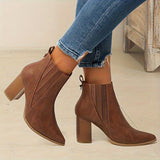 Anya | Women's Pointed-Toe Block Heel Ankle Boots