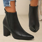 Anya | Women's Pointed-Toe Block Heel Ankle Boots