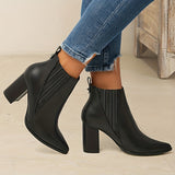 Anya | Women's Pointed-Toe Block Heel Ankle Boots