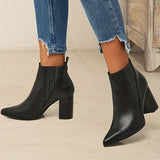 Anya | Women's Pointed-Toe Block Heel Ankle Boots