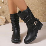 Giselle | Women's Ankle Boots with Buckle and Side Zipper