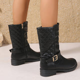 Giselle | Women's Ankle Boots with Buckle and Side Zipper