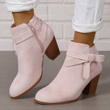 Winona | Women's Bow Detail Block Heel Ankle Boots
