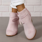 Winona | Women's Bow Detail Block Heel Ankle Boots