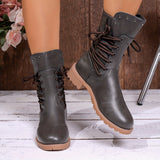 Helga | Women's Lace-Up Boots with Block Heel