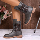 Helga | Women's Lace-Up Boots with Block Heel