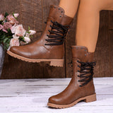 Helga | Women's Lace-Up Boots with Block Heel