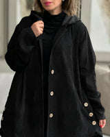 Leonie | Casual Corduroy Hooded Jacket