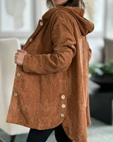 Leonie | Casual Corduroy Hooded Jacket