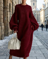 Caroline | Oversized Knit Dress with Balloon Sleeves