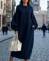Caroline | Oversized Knit Dress with Balloon Sleeves