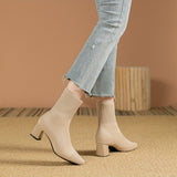 Ember | Women's Knitted Ankle Boots with Block Heel