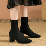 Ember | Women's Knitted Ankle Boots with Block Heel