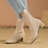Ember | Women's Knitted Ankle Boots with Block Heel