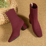 Ember | Women's Knitted Ankle Boots with Block Heel