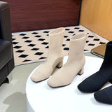 Ember | Women's Knitted Ankle Boots with Block Heel