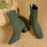 Ember | Women's Knitted Ankle Boots with Block Heel