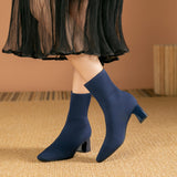 Ember | Women's Knitted Ankle Boots with Block Heel