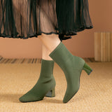 Ember | Women's Knitted Ankle Boots with Block Heel