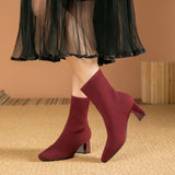 Ember | Women's Knitted Ankle Boots with Block Heel